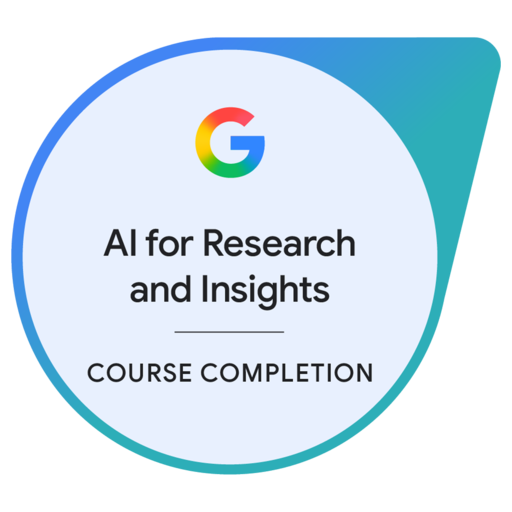 Google AI for Research and Insights Credly badge issued to William Boyd (Robby)